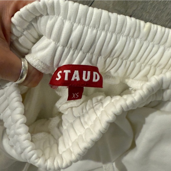 Staud 100% Cotton Wide-Leg Pants in Cream | size xs - Picture 6 of 16